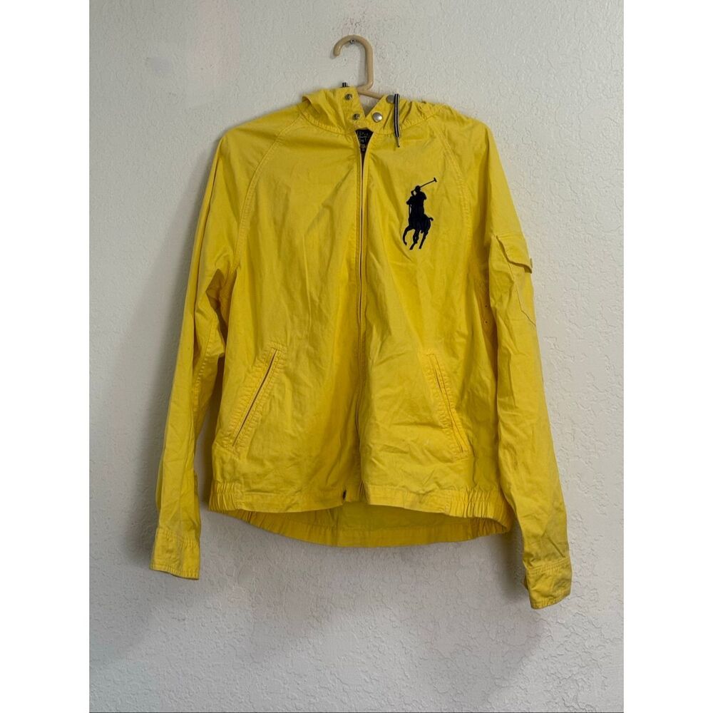POLO Ralph Lauren vintage jacket / 90s Polo big logo jacket yellow M big pony
